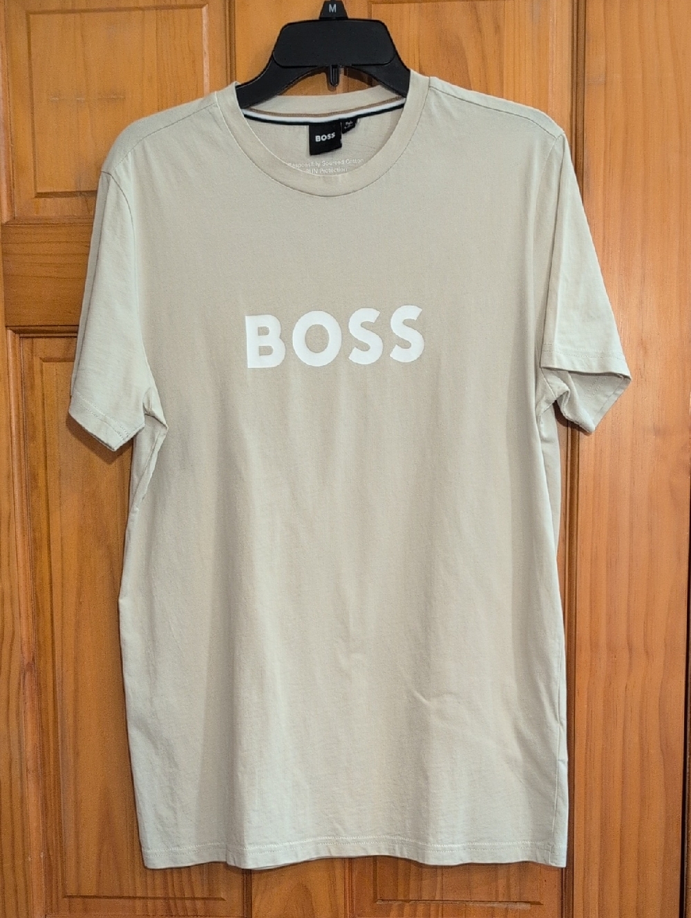 BOSS Beige Logo Short Sleeve Crewneck T-Shirt